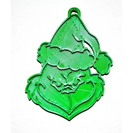 GRINCH FACE HEAD DR SEUSS MOVIE BOOK CARTOON HOLIDAY ORNAMENT USA PR2234