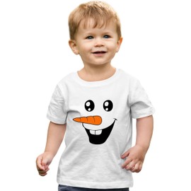4T White Toddler Cute Snowman Face Funny Christmas Toddler T-Shirt