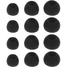 12 Pcs Silicone Buds Ear Tips S/M/L Sizes Earbuds Soft Rubber Flexible Eartips Buds Wing Tips Fit in Case Buds (Black)