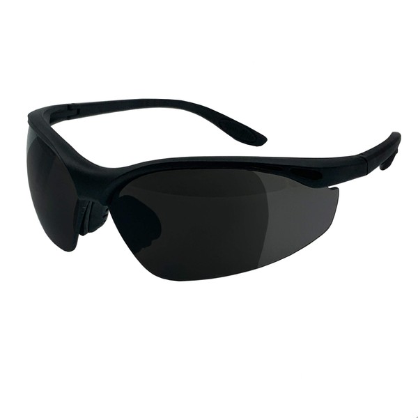 grinderPUNCH anteojos de seguridad de aumento de lente completa con marco negro | Lente transparente | anteojos de lectura de aumento (tintadas +1.00 dioptría)