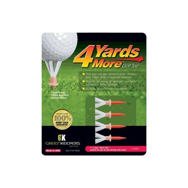 4 Yards More Golf Tee - 1 3/4" - Red (4 Tees)