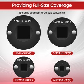 Yosoo Health Gear 4PCS Low Profile Impact Socket Adapter Set 1 to 3/4in 3/4 to 1/2in 1/2 to 3/8in 3/8 to 1/4in Weatherhead Socket Set