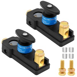 Battery Disconnect Switch 12V/24V, Heavy Duty Car Battery Disconnect Switch Universal Power Cut Off Switches for RV, Truck, Marine, Boat (Rectangle-2Pcs)