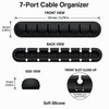 5-Pack 7-Port Silicone Cable Organizers, Desktop Cord Holders for USB