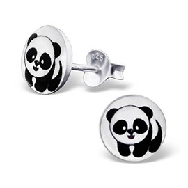Childrens Panda Earrings 925 Sterling Silver