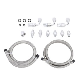 Luocute Power Steering Hose Kit, 25 Inch 6AN Power Steering Pump Hose Kit, Replacement for C10 LS Swap Connects Type 2