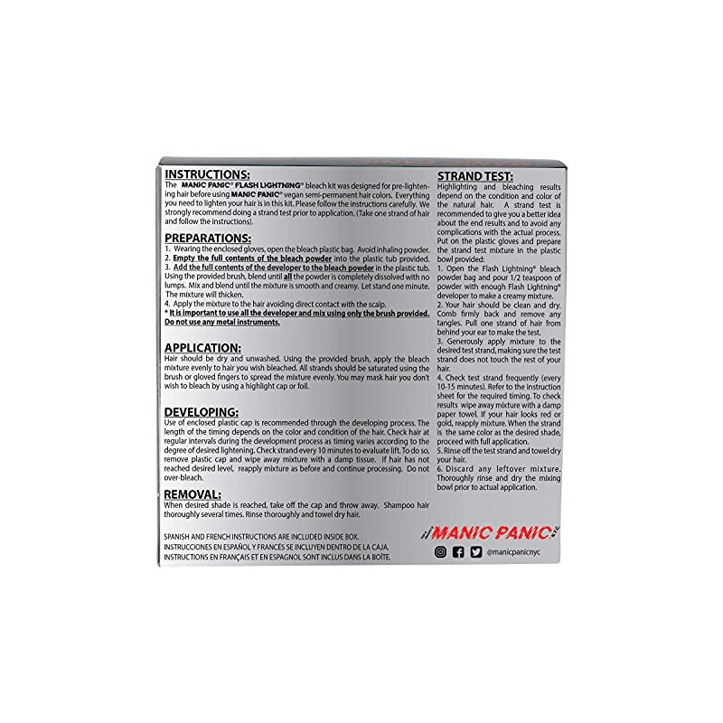 Manic Panic Flash Lightning Hair Bleach Kit 40 Volume.
