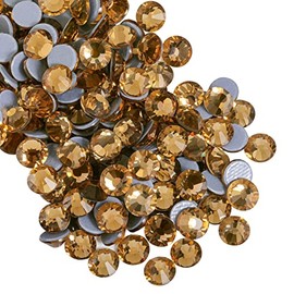 Beadsland Hotfix - 1440 diamantes de imitación de cristal con parte trasera plana para manualidades, ropa, decoración de bricolaje, topacio colorado c