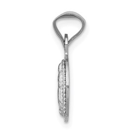 14k White Gold Our Lady of Guadalupe Semi-solid Round Pendant Fine Jewelry Gift For Her For Women