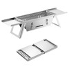 Portable Charcoal Grill, 15-inch Outdoor Small Grill, Folding Stainless Steel