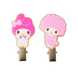 Kitty & My Melody 2 Set Hair Clips, Total of 4 Pieces - Kawaii Hair Clip Barrettes Accessories for Teen Girls, Perfect for Organizing Hair Stuff (My Melody)