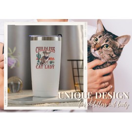 Onebttl Cat Gifts, Insulated Stainless Steel Wine Tumbler with Lid and Straw, Cat Lady gifts for Friends, Cat Lovers on Birthday, Christmas, 20 oz