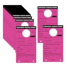 100 Pack Temporary Parking Permit Tags for Parking Pass - 7.75" x 4.25" Temporary Car Hanging Tag for Mirrors