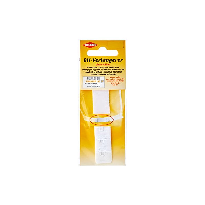 Kleiber Bra Extender up to 5cm-White-20mm-single Hook