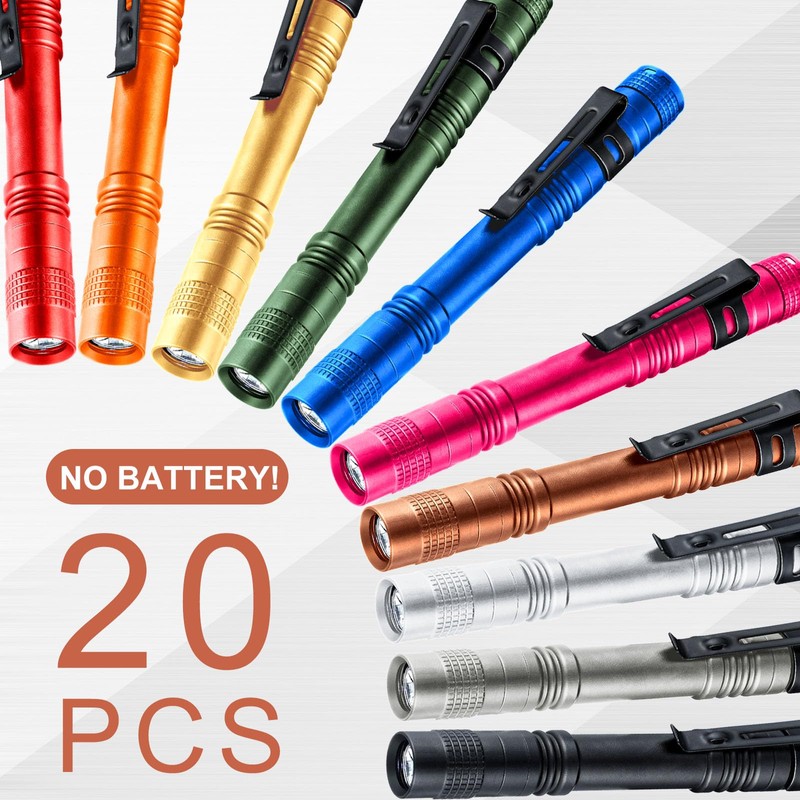 Hortsun 20 Pcs Mini Pen Light Flashlights Pocket Flashlights Pen