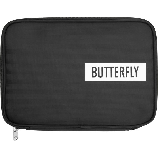 Butterfly Logo Case Single- Housse de Tennis de Table + Protection Contre la Casse pour jusqu'à 2 Raquettes - Design rectangulaire - Noir