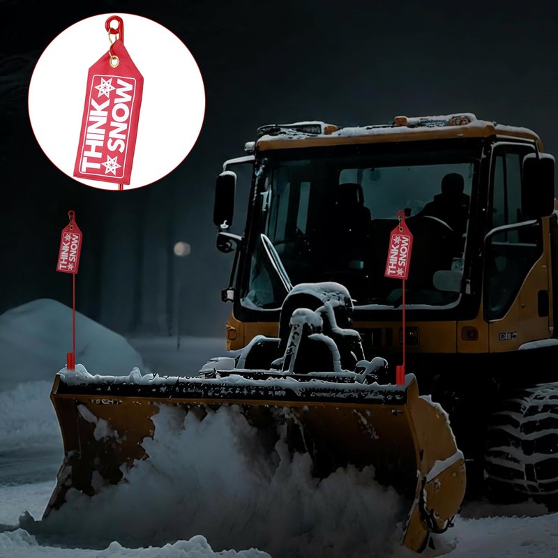 4 Pack Think Snow Flags with S-Hooks, Snow Plow Blade