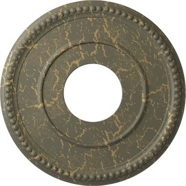 Ekena Millwork CM12BRWHC 12 1/2"OD X 3 7/8"ID X 3/4"P Bradford Ceiling Medallion Fits Canopies Up to 6 5/8", Witch Hazel Crackle