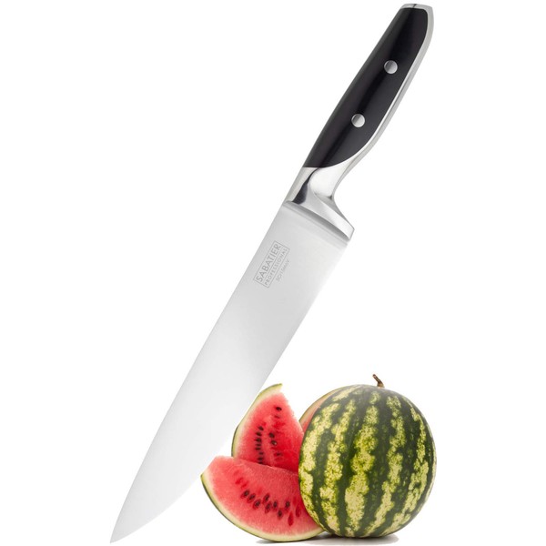 Taylors Eye Witness Sabatier Professional Kitchen Chef Knife - 8in/20cm Full Tang Blade Forged from High Chrome Taper Ground Stainless Steel, Twin Rivet Comfort Handle. Sharper for Longer