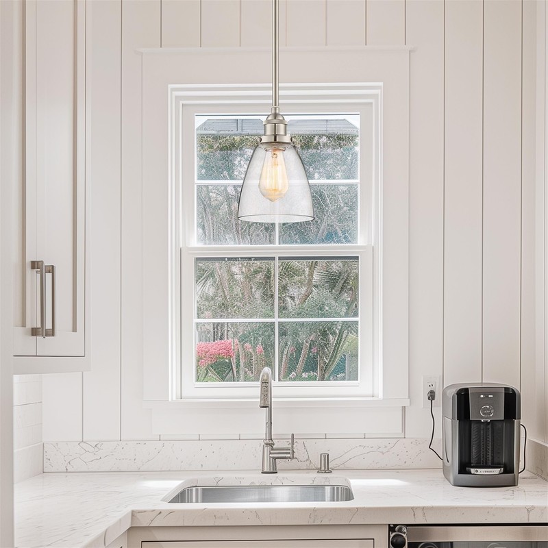 Kira Home Porter 8" Vintage Industrial Pendant Light + Mini