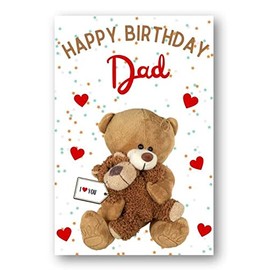 Second Ave Dad I Love You Bear Cute Happy Birthday Card Greetings Card