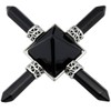 Nupuyai Energy Generator Pyramid 4 Points Obsidian Crystal Energy Generator