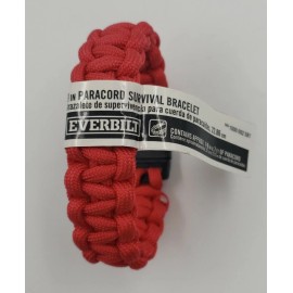 Everbilt Paracord Survival Bracelet, Hiking Outdoor Gear, Unisex Adult, 9in, Red