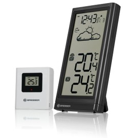 Bresser weather station radio with outdoor sensor Meteo Temp and date display for indoor and outdoor temperature with weather trend display
