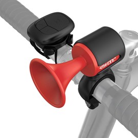 LESOVI Electric Bike Horn, 120dB Electronic Bicycle Bell with 300mAh Rechargeable Battery Operated/IPX5 Waterproof, Loud Bike Bell for Adults/Kids (EH-2PRO Red)