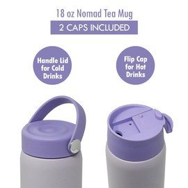 MIRA 18 oz Tea Infuser Thermo - Stainless Steel Travel Bottle with Removable Strainer for Loose Leaf Tea - Insulated Hot & Cold Brew Steeper - White