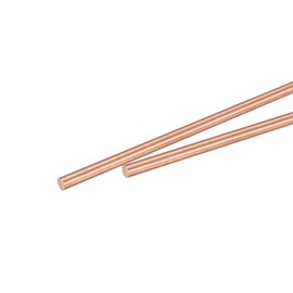 MECCANIXITY 3mm Diameter 300mm Length Solid Copper Round Rod Lathe Bar Stock for DIY Craft CNC Cutting Pack of 2