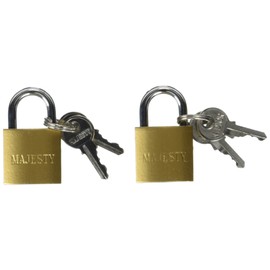 Topzone 25mm 1" inch Small Mini Solid Brass Padlock with 2 Keys (Pack of 2)