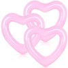 Whaline 3Pcs Inflatable Heart Pool Float Pink Swim Heart Shaped
