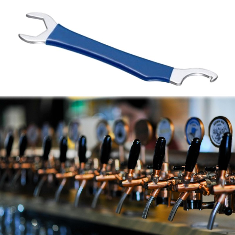WAURCSY Beer Faucet Wrench Tool, Heavy-Duty Metal, Vinyl Coated Handle,
