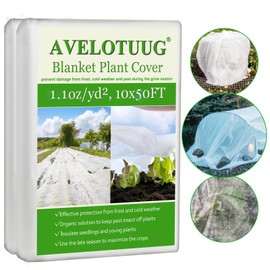 AVELOTUUG Plant Covers Freeze Protection, 10ft×50ft Frost Blankets for Outdoor Plants, 1.1oz/yd² Garden Fabric Plant Floating Row Cover, Winter Frost Cloth Plant Freeze Protection for Cold Weather