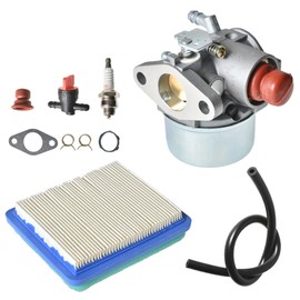 munirater 640025A Carburetor + Air Filter Tune Up Replacement for Tecumseh OHH55 OHH60 OHH65 5HP 5.5HP 6HP 6.5HP OHV HOR Engine Lawn Mower Pressure Washer Snow Thrower