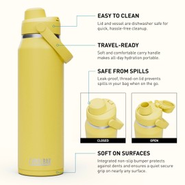 CamelBak Thrive Chug 32oz Insulated Stainless Steel Water Bottle, Yellow Blossom