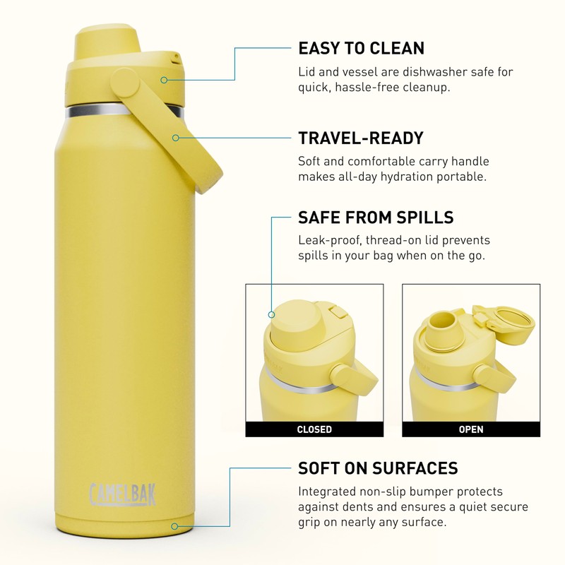CamelBak Thrive Chug 32oz Insulated Stainless Steel Water Bottle, Yellow