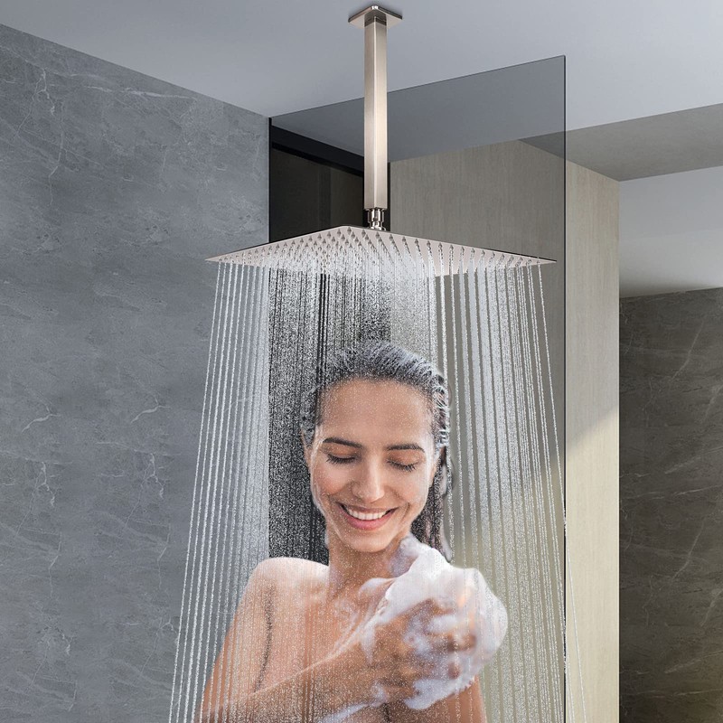NearMoon Rain Shower Head With Shower Arm, Ceiling Mount Square