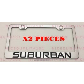 BLVD 2X Suburban Stainless Steel Chrome Mirror Finished License Plate Frame Holder