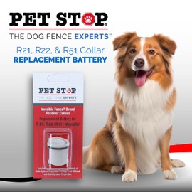 Pet Stop 2Pk Invisible Fence Collar Battery - Brand Compatible - Invisible Fence Brand Compatible R21 R22 R51 Dog Collar Battery, Dog Collar Battery Compatible with Invisible Fence