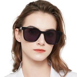 AEZUNI Oversized Reading Sunglasses for Women Trendy Large Square Full Lens Sun Readers Non Bifocal 1.0 1.5 2.0 2.5 3.0 3.5 (Black,1.50)