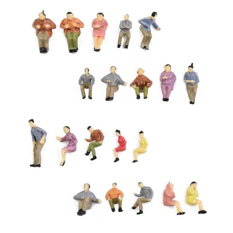 60 Pieces Standing Sitting Passenger Figurine Painted Figure Model Train