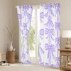 Feelyou Kids Girls Purple Bow Curtains,Dreamy Princess Bow Window Curtains