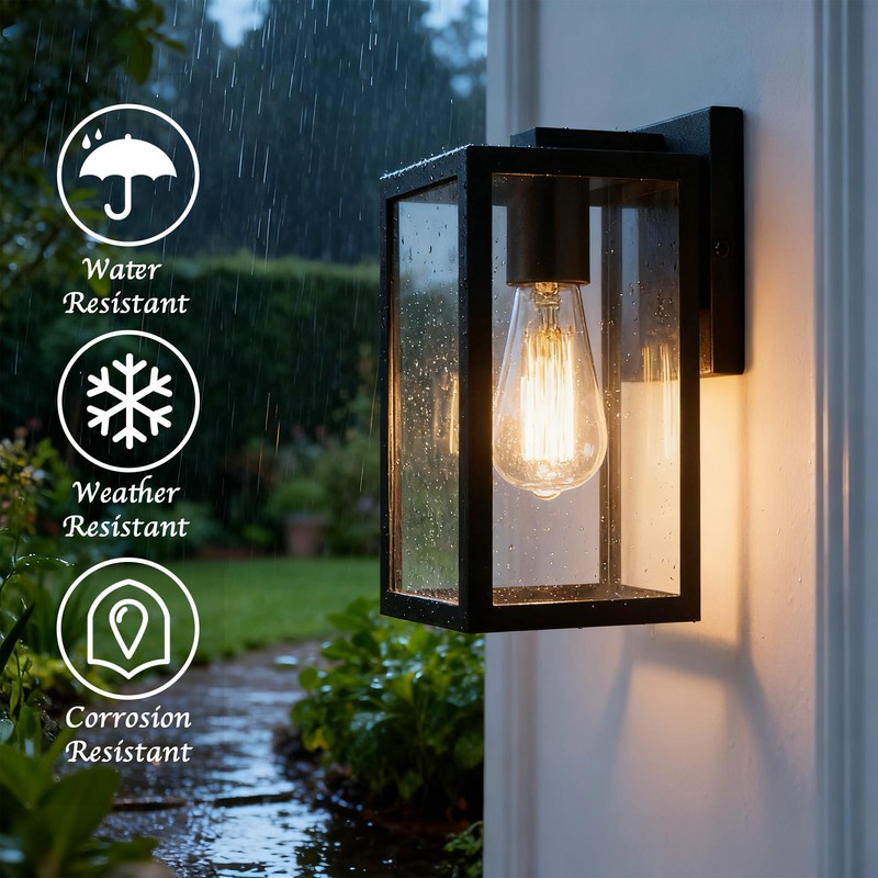 Bestshared Exterior Wall Lantern, Outdoor Wall Sconce, Patio Lighting Fixture