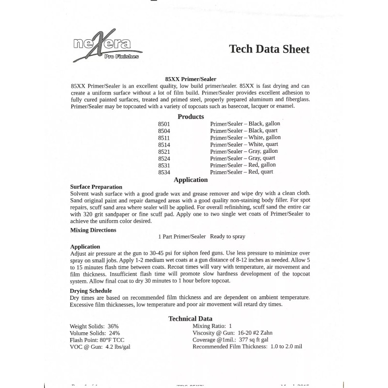 Nexera 1K Sealer BLACK Ready-To-Spray Non-Sanding Primer Sealer Gallon