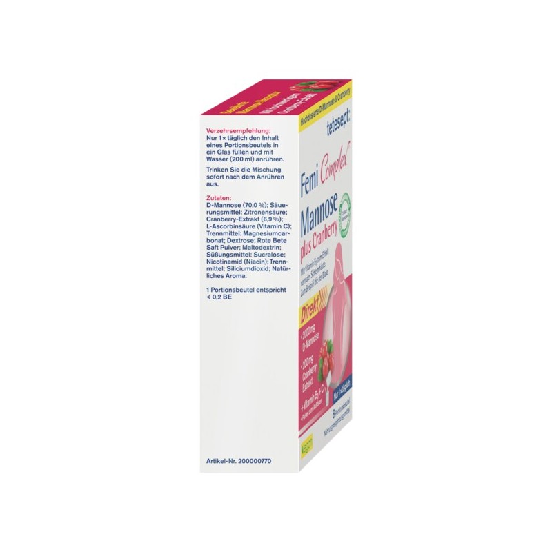 tetesept 테테셉트 여성용 방광 케어 만노스 2000mg 8개입 tetesept Women's