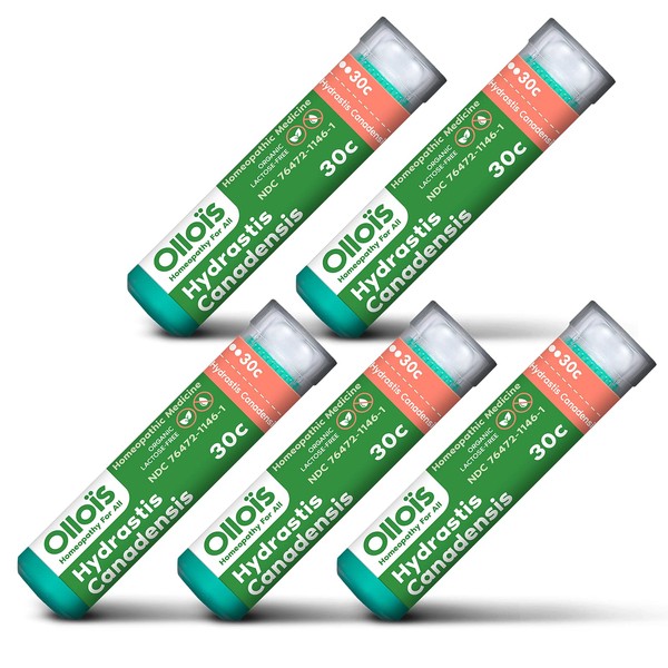 OLLOIS Hydrastis Canadensis 30c, Organic Lactose-Free Homeopathic Medicine, 80 Pellets (Pack of 5)