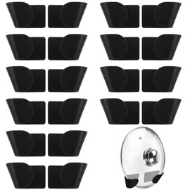 Epicover Adjustable Pot Lid Organizer(10 PCS),Wall-Mounted Pot Lid Holders, Adjustable Cabinet Door Pot Top Racks, Self-adhesive No Drill Pot Cover Hangers, Space-Saving Kitchen Storage Organizers