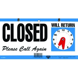 Cosco Sign, Open/Closed with Clock (098013) 6 x 11.5 inches